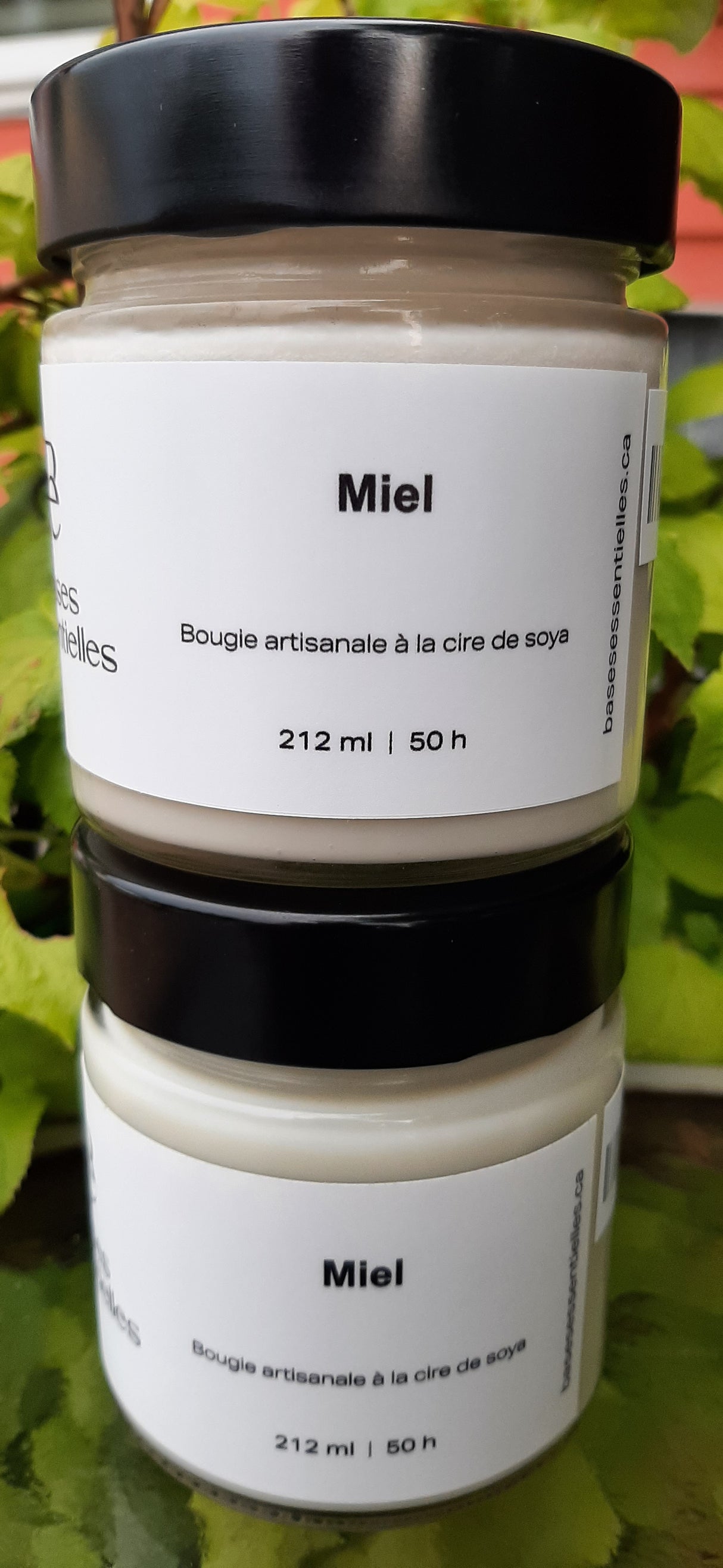 BAS0025 - Bougie artisanale à la cire de soya - Miel