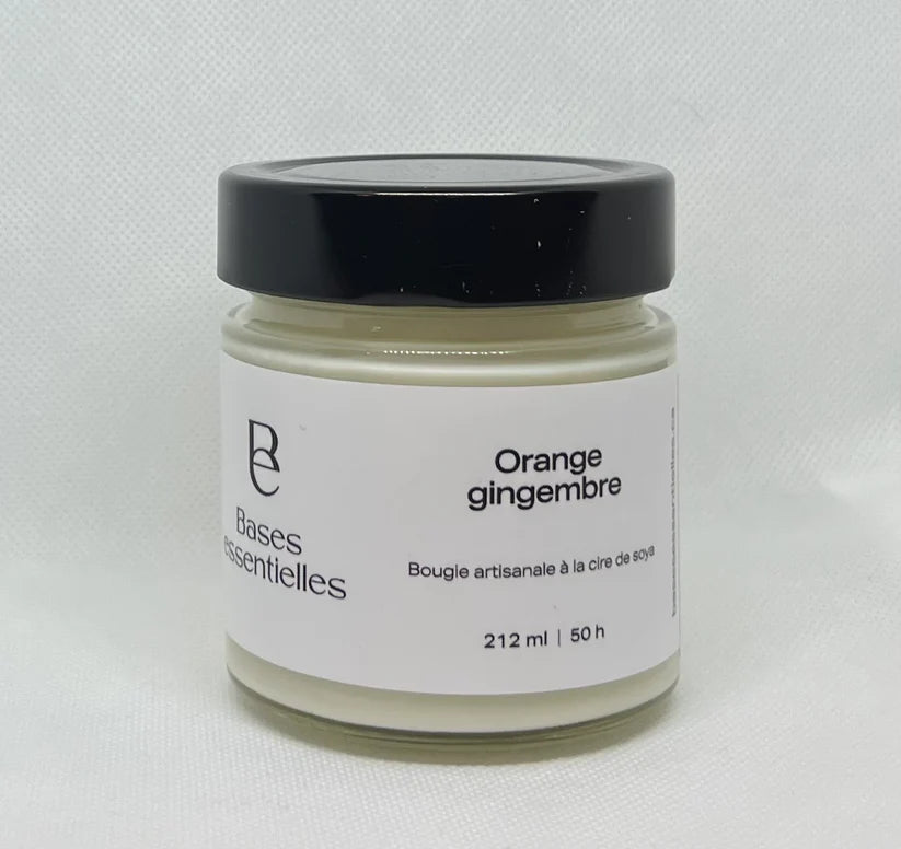 BAS0029 - Bougie artisanale à la cire de soya - Orange gingembre