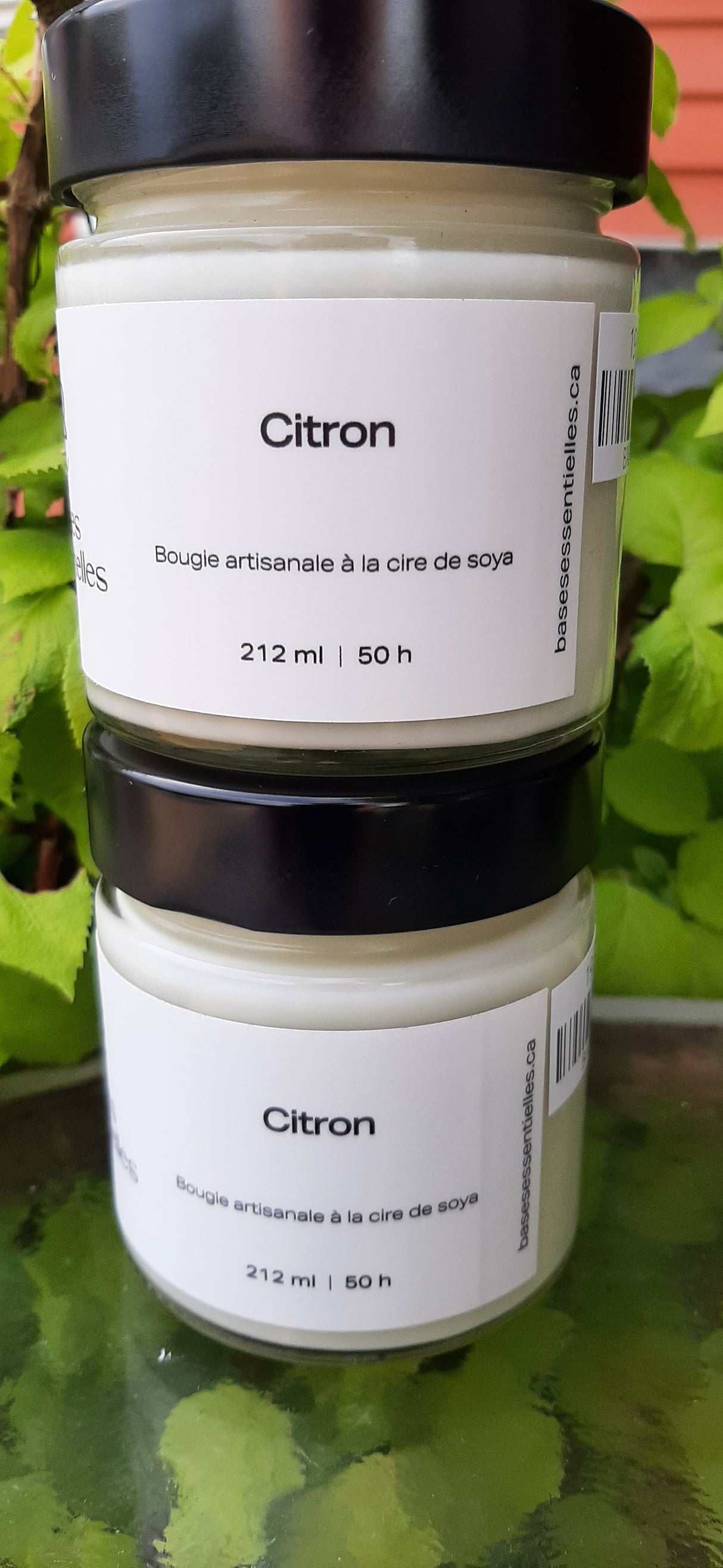 BAS0042 - Bougie artisanale à la cire de soya - Citron