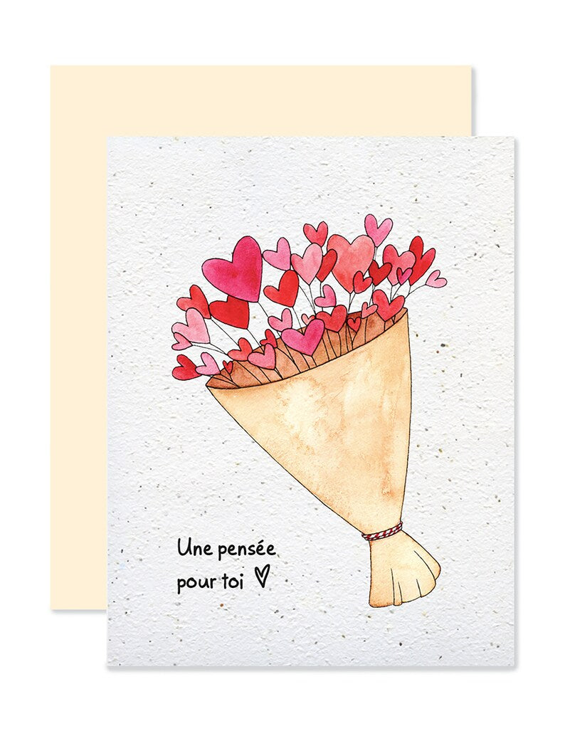 EMM0015 - Carte à planter / Plantable greeting card -  Une pensée pour toi