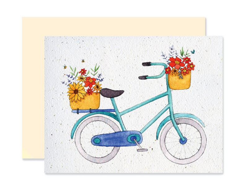 EMM0087 - Carte à planter / Plantable greeting card - Bicyclette