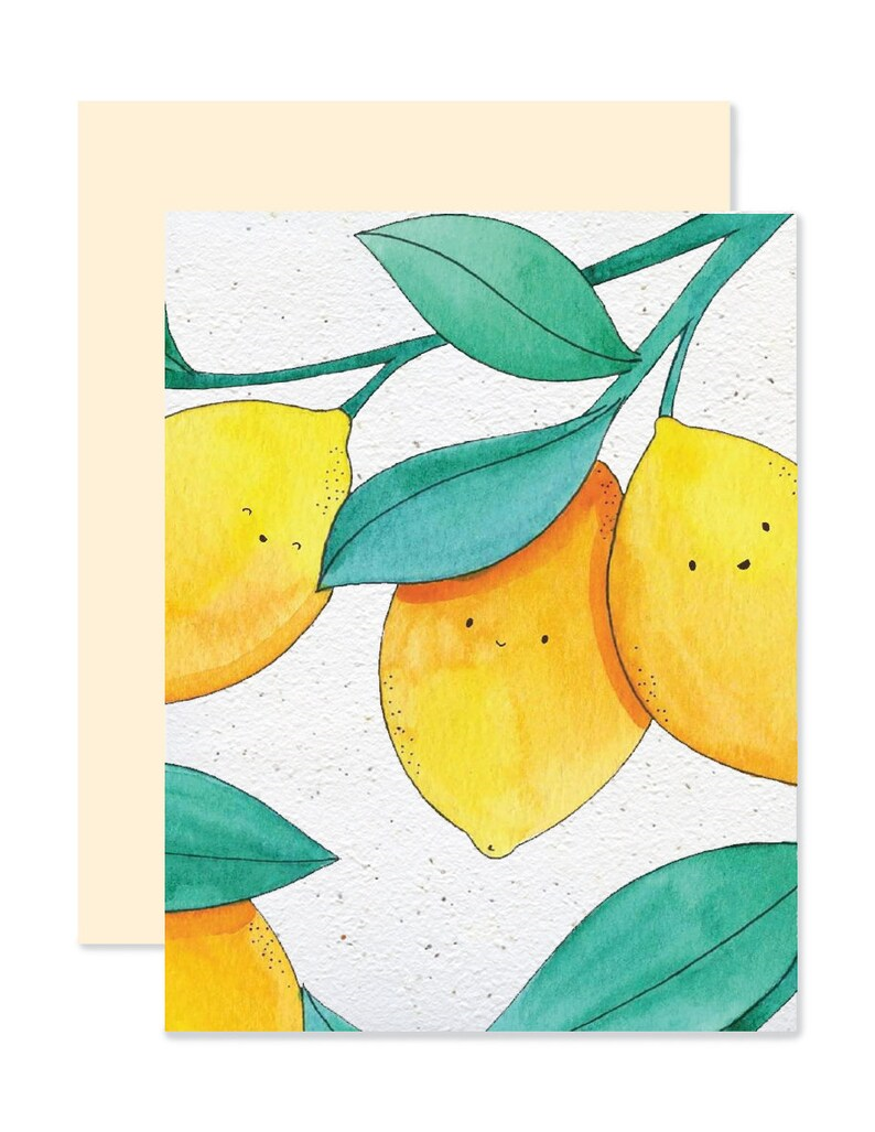 EMM0089 - Carte à planter / Plantable greeting card - Citrons