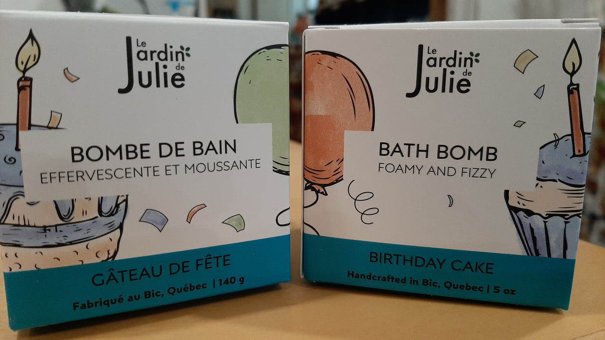 JdJ0422 - Bombe de bain effervescente et moussante - Gâteau de fête