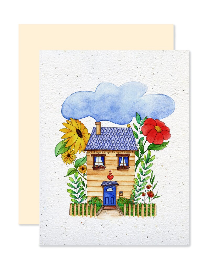 EMM0005 - Carte à planter / Plantable greeting card -  Maisonnette