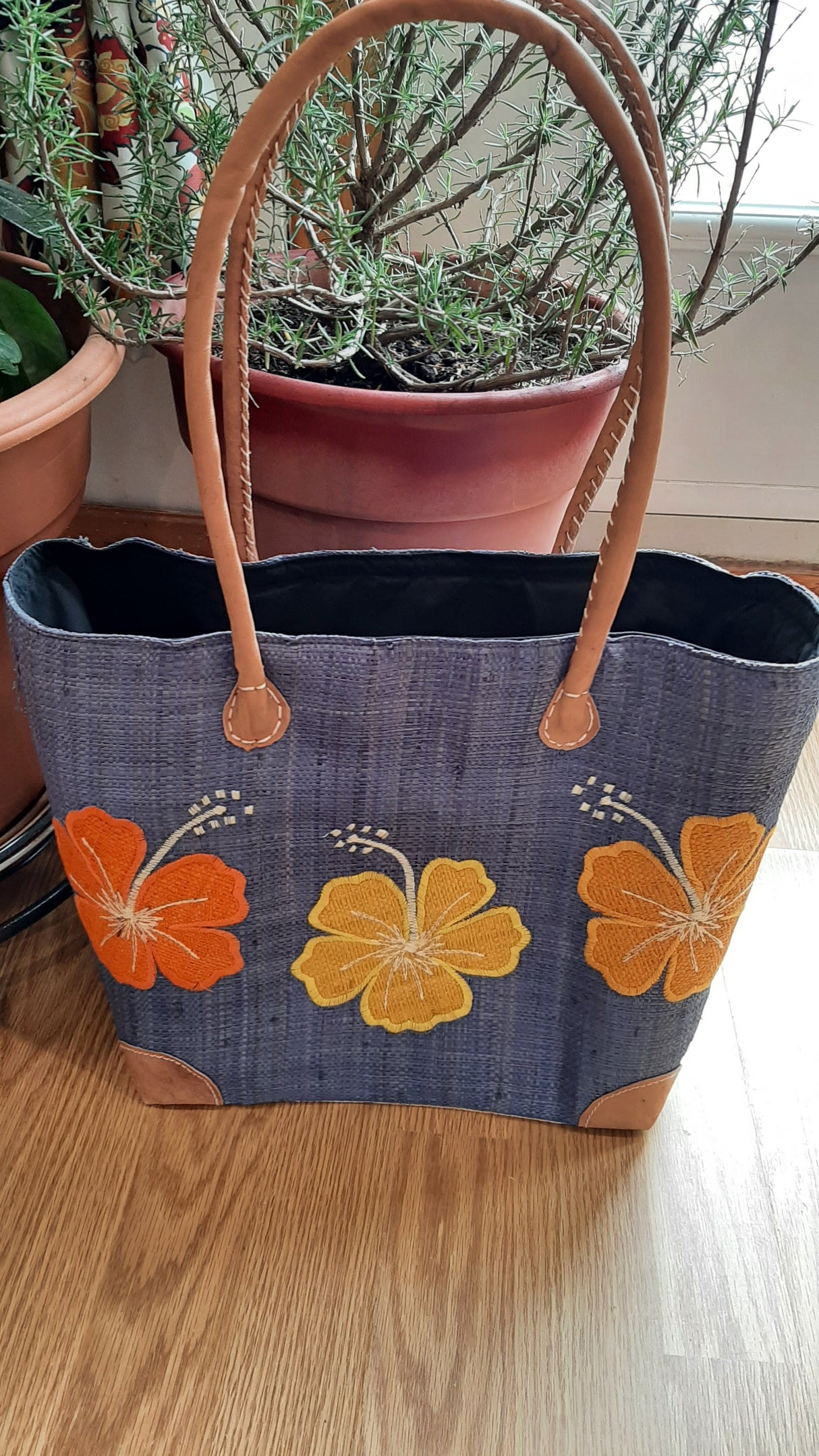 PAN0003 - Sac-panier avec motifs floraux