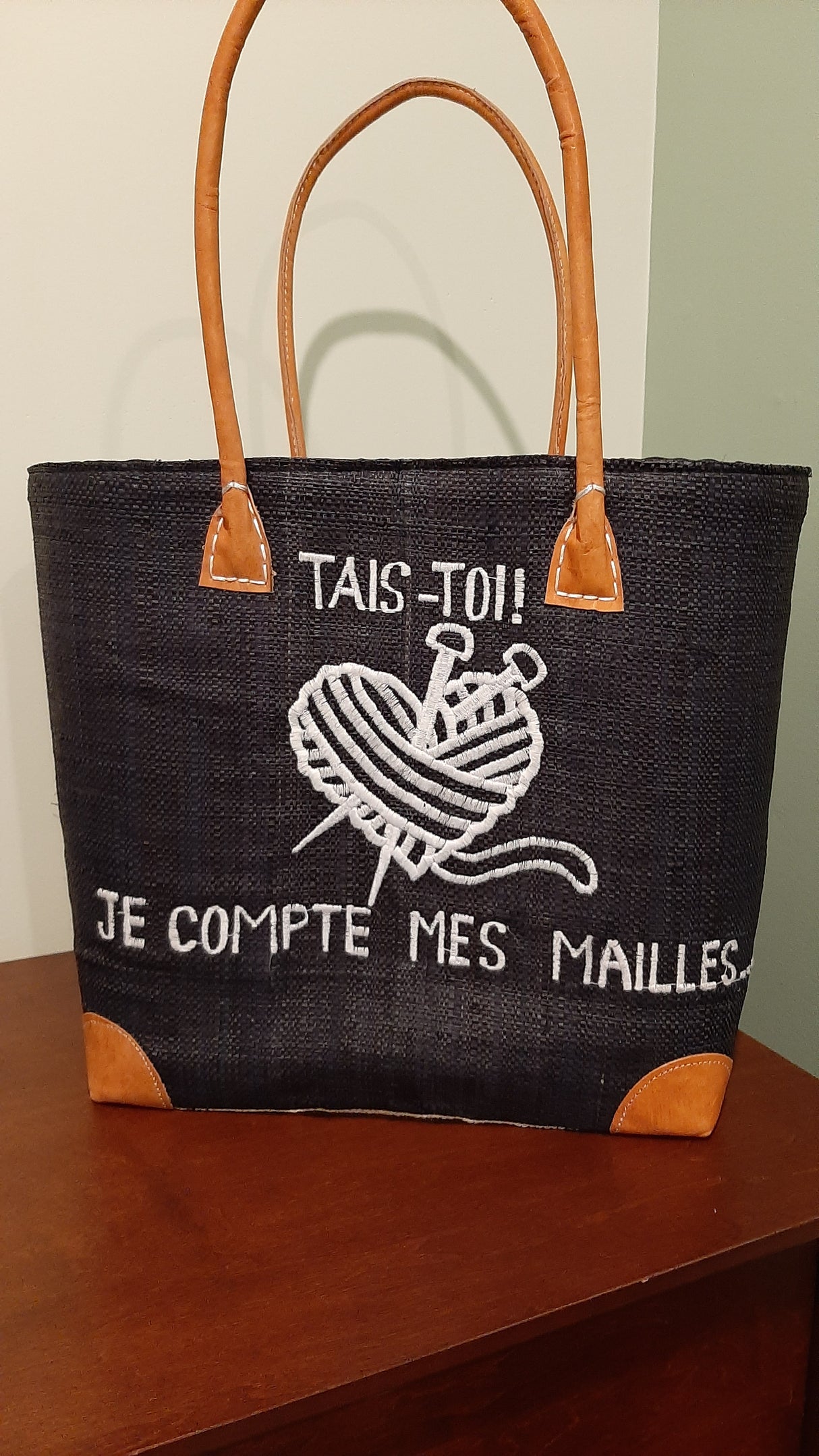 PAN0077 - Grand sac-panier - Tais-toi! Je compte mes mailles...