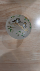 MUS0092 - Glass mushroom with painted owls