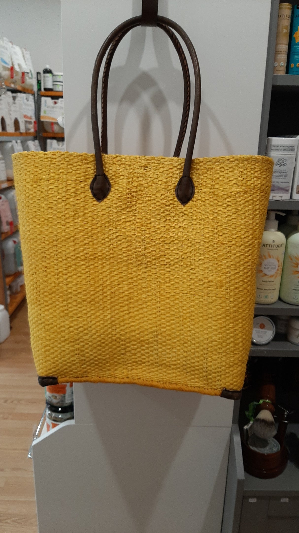 PAN0080 - Sac-panier - Sisal - jaune - format grand