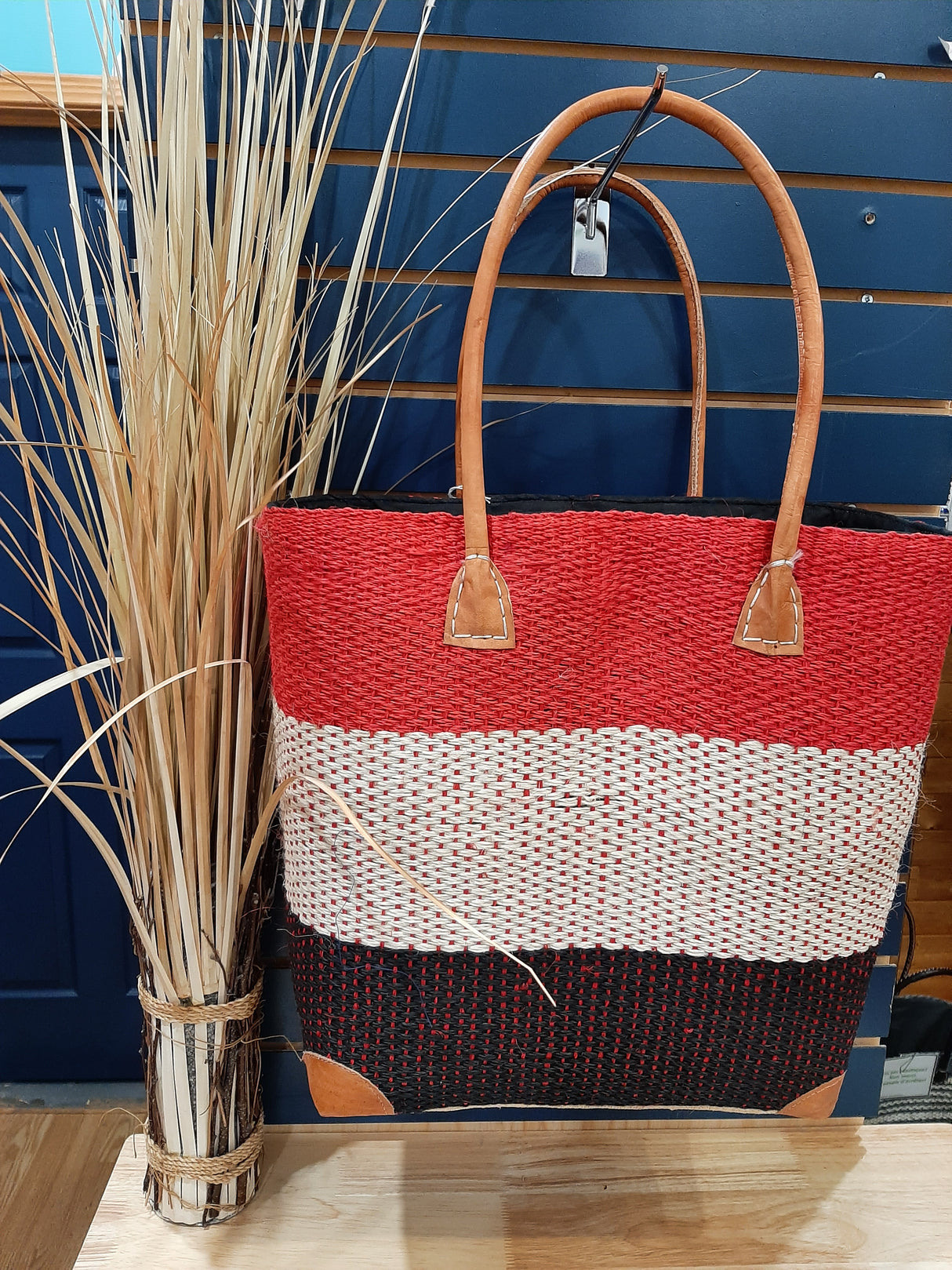 PAN0012 - Sac-panier sisal 3 bandes - Petit